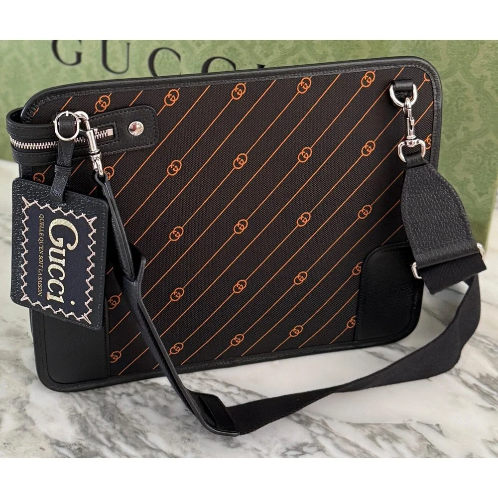 NWT Gucci 752595 Unisex Interlocking Medium GG Messenger Bag‎
